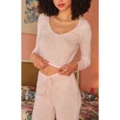 Women's Pointelle Logo Flare Pants -Online Clothing Store 0702468680138NEW 03 901 38ee4e29 7548 4778 b89c b0cb5a6925ff