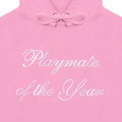 Playmate Of The Year Hoodie - Pink / White Print -Online Clothing Store 6927218311265 542755 PMOY CROP HOODIE PINK 3 6eced2fd 15bb 4773 9431 66f422b1f78a