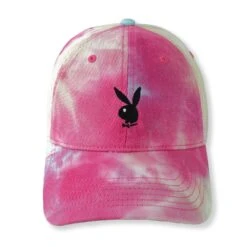 Adjustable Rabbit Head Logo Hat Tie Dye -Online Clothing Store AdjustableRabbitHeadLogoHatDarkTieDyePiink