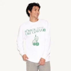 Lake Geneva Tennis Club Crewneck Sweatshirt -Online Clothing Store PBD M13 GNVA WHT MD 6619408924769 LAKE GENEVA TENNIS CLUB CREWNECK SWEATSHIRT WHITE 7196