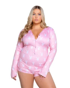 PLAYBOY SLUMBER BUNNY ROMPER -Online Clothing Store PBLI130Q Pink 600x a70ce850 35da 4762 bdd9 4c46c7595b62