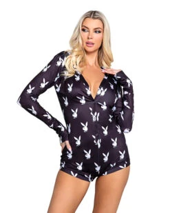 PLAYBOY SLUMBER BUNNY ROMPER -Online Clothing Store PBLI130 Blk 600x 4d9df57a b38a 4063 bc98 4896c1aa31e2
