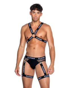 PLAYBOY MENS DARK ROOM SUSPENDER SET