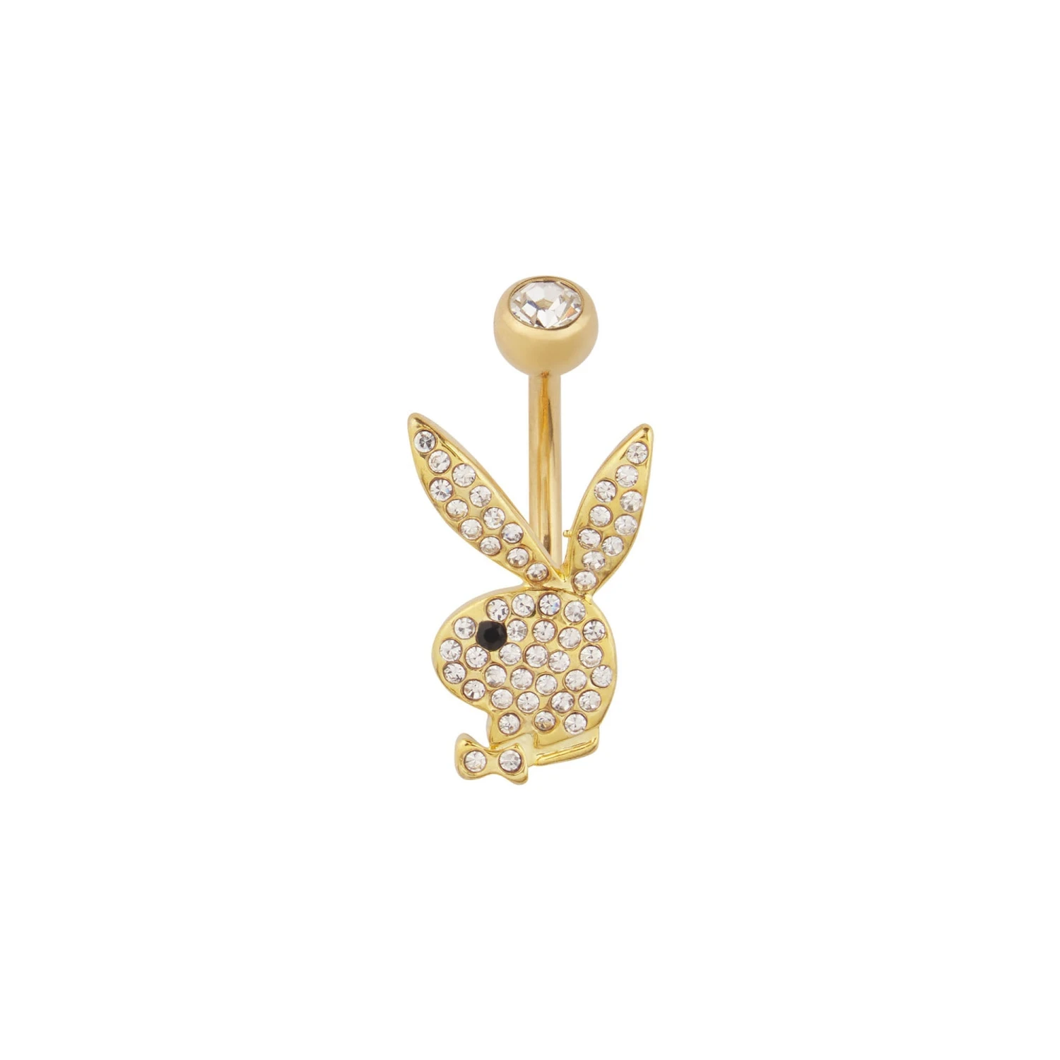 Pave Rabbit Head Belly Ring 1 Pave Rabbit Head Belly Ring