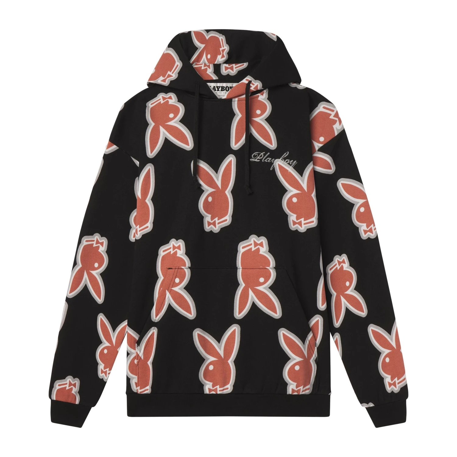 Men's Repeating Rabbit Head Logo Hoodie 1 Men's Repeating Rabbit Head Logo Hoodie