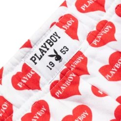 Women's Heart Lounge Boxer Shorts -Online Clothing Store PLAYBOY PB LOUNGE BOXER RED WHITE 03