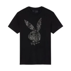 Playboy X John Richmond Rhinestone Rabbit Head T-Shirt