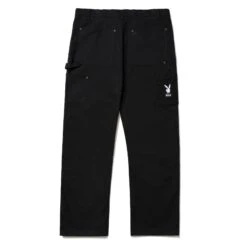 Playboy X HUF VVS Rabbit Head Pant -Online Clothing Store PLAYBOY VVS DOUBLE KNEE PANT BLACK PT00249 BLACK 04