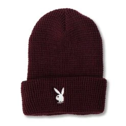 Rabbit Head Waffle Cuffed Beanie -Online Clothing Store PLAYBOY BEANIE 10A