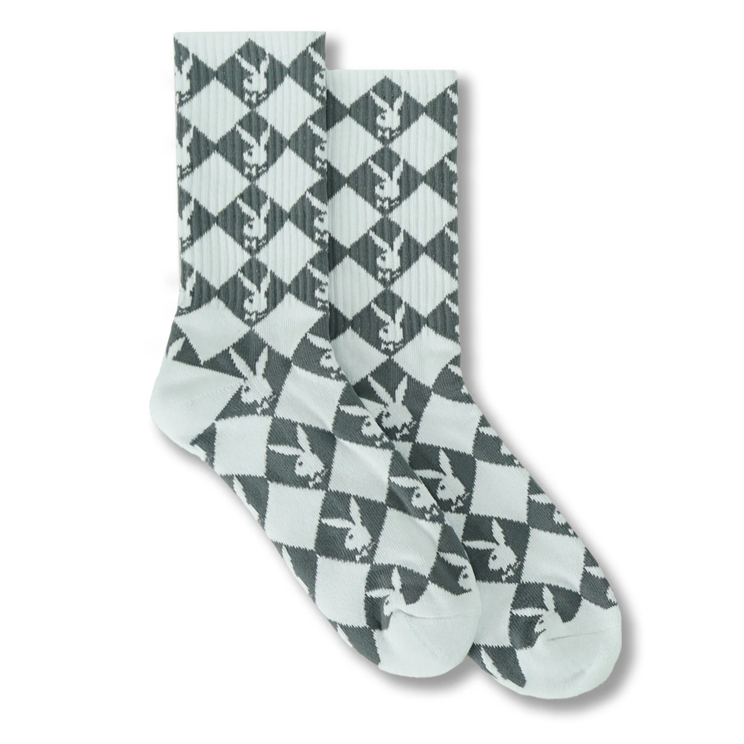 Rabbit Head Diamond Shape Pattern Crew Socks 1 Rabbit Head Diamond Shape Pattern Crew Socks