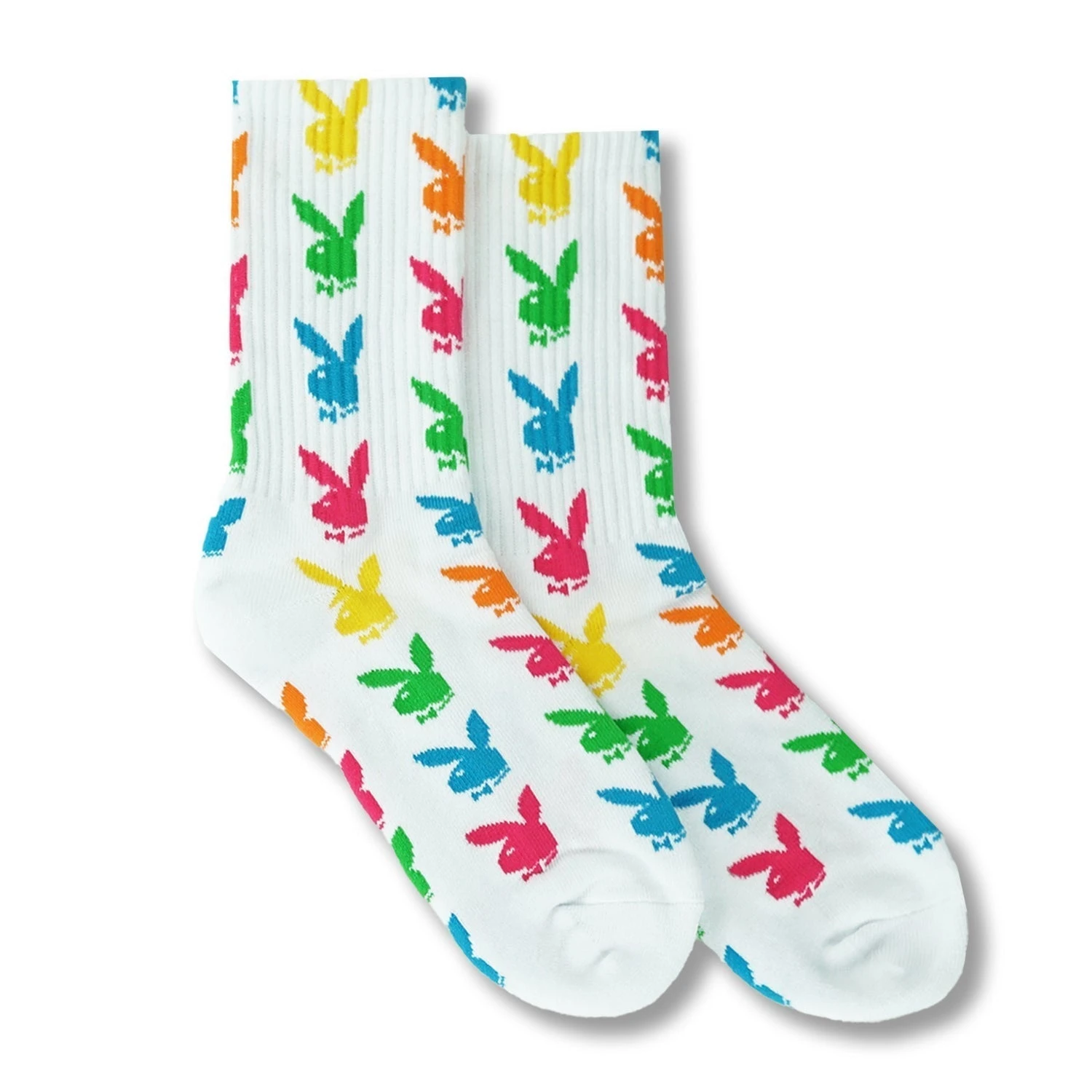 Rainbow Bunny Crew Socks 1 Rainbow Bunny Crew Socks