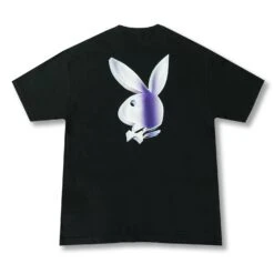 Playboy Chrome Rabbit Head Black Tee