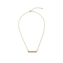 Masthead Nameplate Necklace -Online Clothing Store Playboy Masthead Nameplate Necklace Gold 01