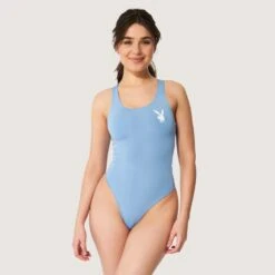Women's Bunny Head Bodysuit -Online Clothing Store Playboy Womens Bodysuit Blue 1881