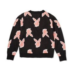 Men's Repeating Rabbit Head Cardigan -Online Clothing Store Playboy Bunny Glow Cardigan 002