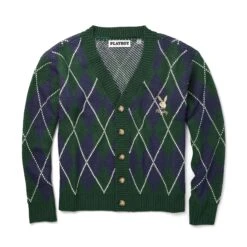 Men's Vintage Argyle Cardigan