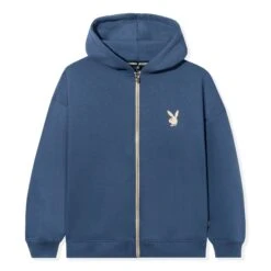Lifestyle Zip-Up Hoodie -Online Clothing Store Playboy Lifestyle Zip Through Hoodie Lt Blue 01 72b06e94 f8e7 45cd aeb5 00274d41df90