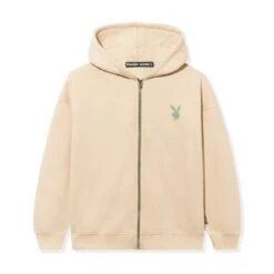 Lifestyle Zip-Up Hoodie -Online Clothing Store Playboy Lifestyle Zip Through Hoodie Lt Stone 01 4f7be1d7 597d 45e3 9f3b 397268a58aad