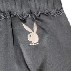 Women's Lounge Satin Cami & Short Set - Grey -Online Clothing Store Playboy MG Lounge Satin Cami Short Set Grey 06