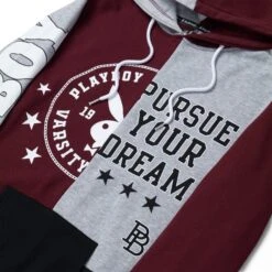 Women's Varsity Hoodie 13 Women's Varsity Hoodie -Online Clothing Store Playboy Womens Sweatshirt Burgundy 03