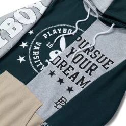 Women's Varsity Hoodie 12 Women's Varsity Hoodie -Online Clothing Store Playboy Womens Sweatshirt Green 03