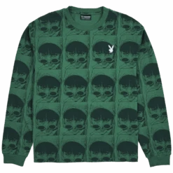 Playboy X Pleasures Playmate Heavyweight Long Sleeve -Online Clothing Store PlayboyxPleasuresPlaymateHeavyweightLongSleeve Green Front