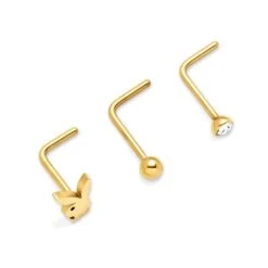 Bunny Nose Studs, 3 Pack 7 Bunny Nose Studs, 3 Pack -Online Clothing Store bunny nose studs gold