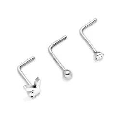 Bunny Nose Studs, 3 Pack 9 Bunny Nose Studs, 3 Pack -Online Clothing Store bunny nose studs silver 2