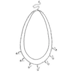 Bunny Stacked Chain Bunny Necklace