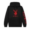 Japanese Rabbit Head Hoodie - Black/Red