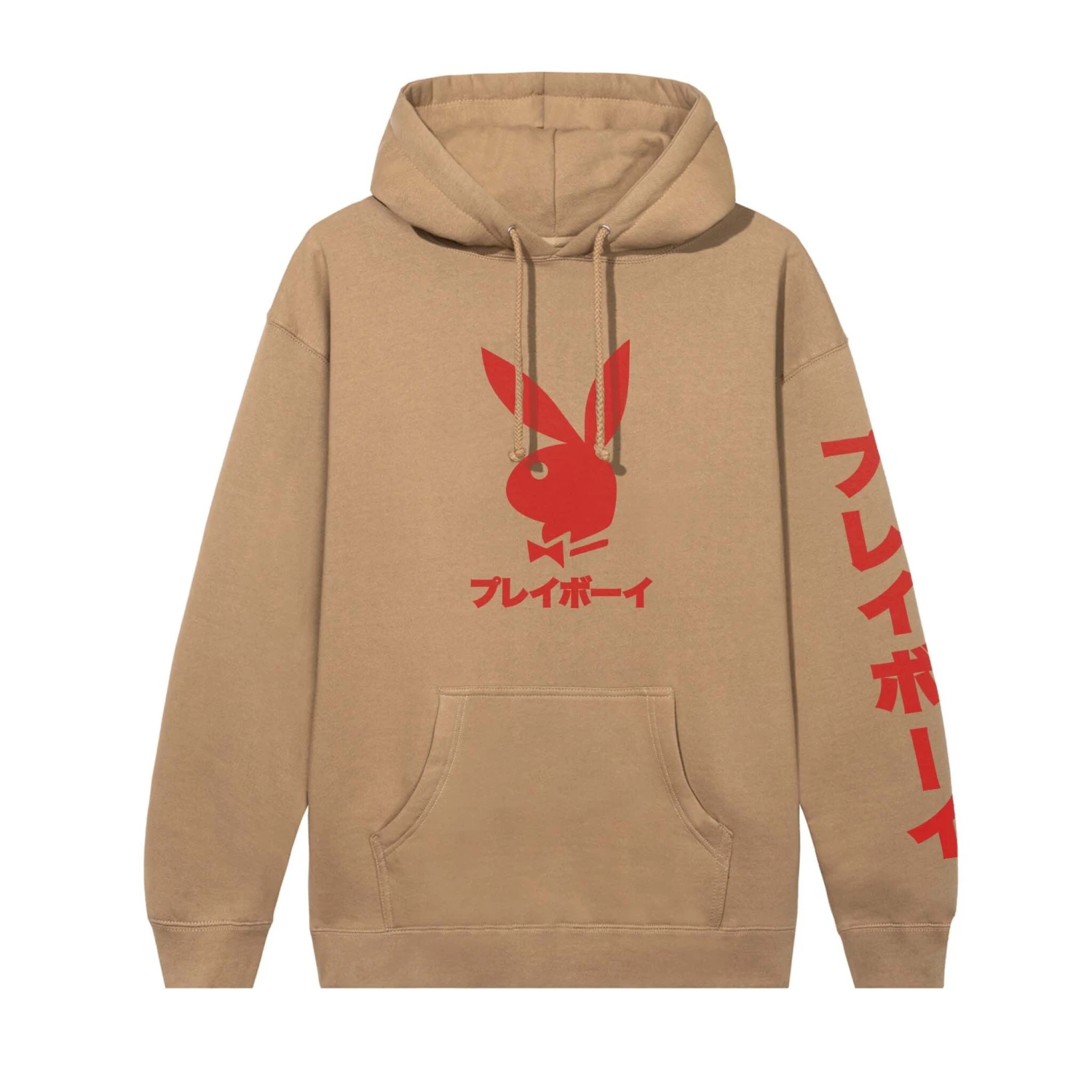 Japanese Rabbit Head Hoodie Tan/Red 1 Japanese Rabbit Head Hoodie Tan/Red