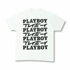 Playboy Kanji Masthead White Logo Tee