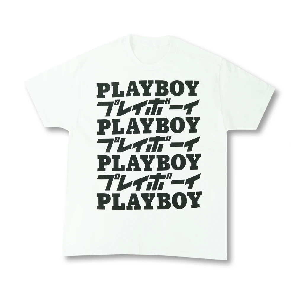 Playboy Kanji Masthead White Logo Tee 1 Playboy Kanji Masthead White Logo Tee