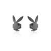 Rabbit Head Stud Earrings-Black